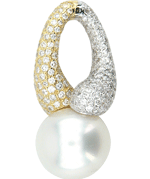 pendentif or jaune blanc diamant perle