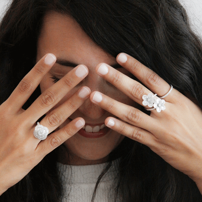 Bague Fleur Diamants