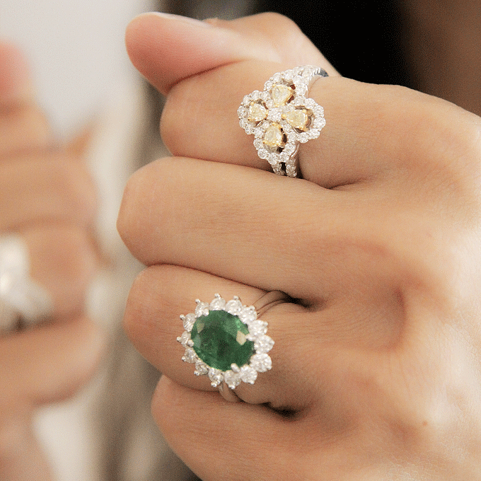 Bague Emeraude et Diamants