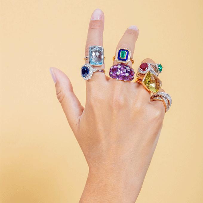 Bague Emeraude Diamant Email Bleu