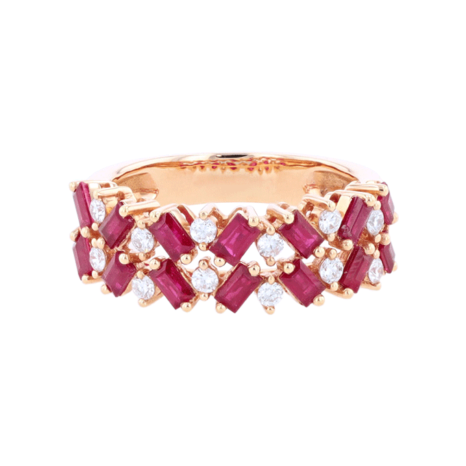 Bague Rubis Diamants