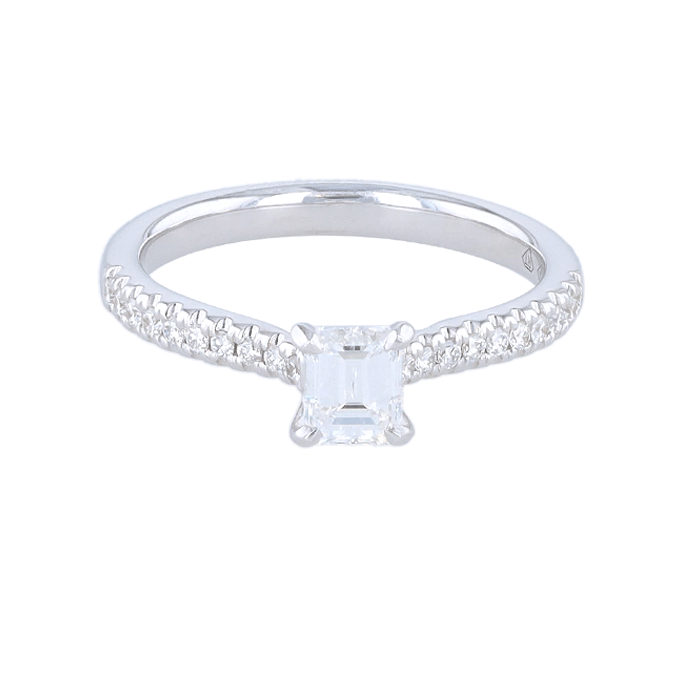 Solitaire Diamant Emeraude 0.52 Ct.