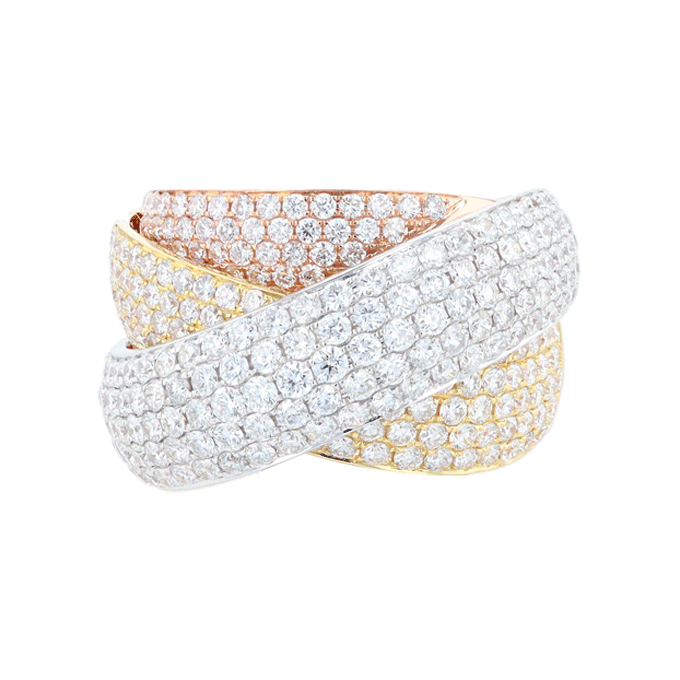 Bague Trilogie Pavée