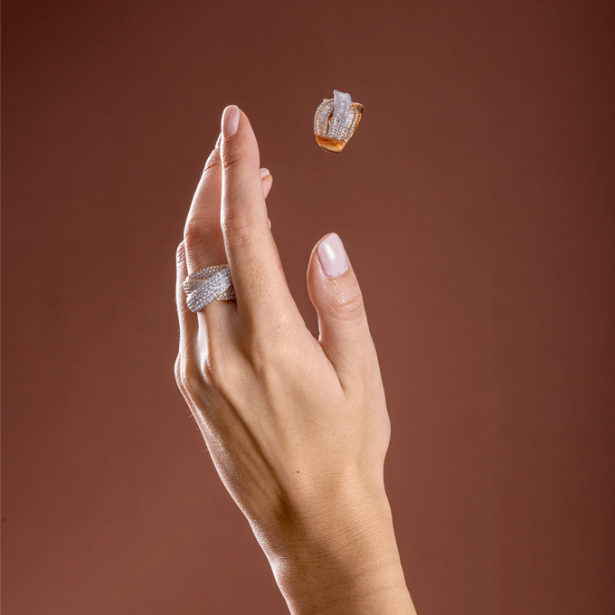 Bague Trilogie Pavée