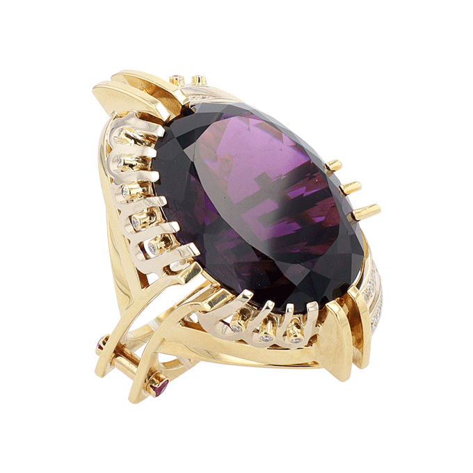 Bague Or Jaune Améthyste